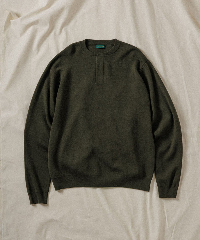 WILD LIFE TAILOR / HENLEY NECK LS KNIT